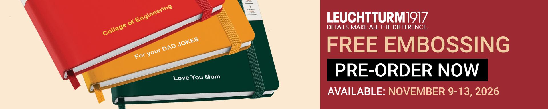 Leuchtturm1917 FREE Embossing • Pre-order Now • Available November 9-13